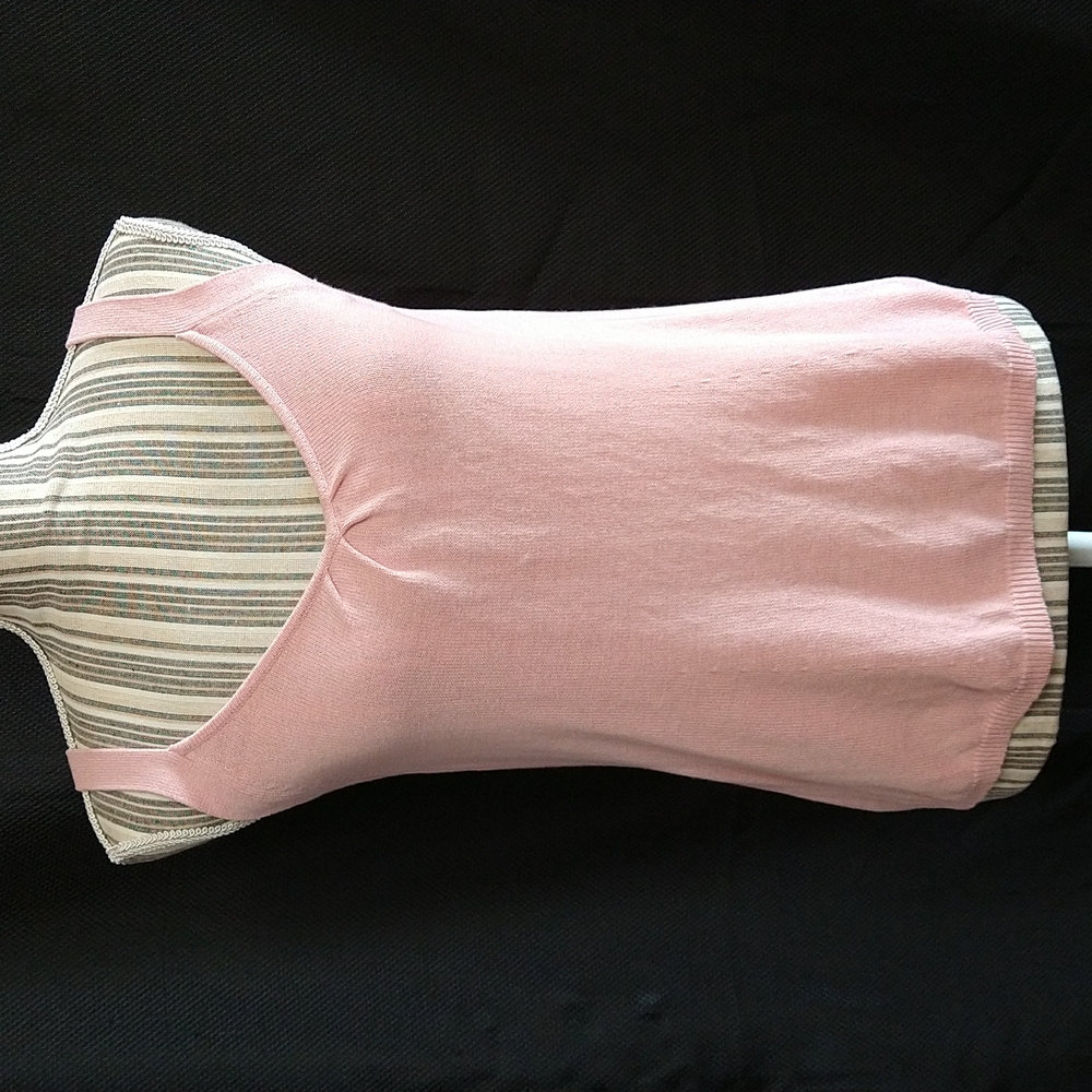 Eileen Fisher Pink Silk Blend Knit Tank Camisole Top size Medium Petite